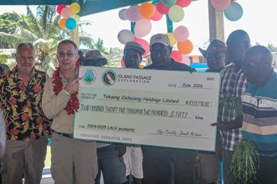 Island Passage Exploration and Isina Resource Holdings Announce Land Access and Compensation Payments of 200,000 Kina made to customary landowners from work conducted on the EL02 Project Bougainville Island, Papua New Guinea