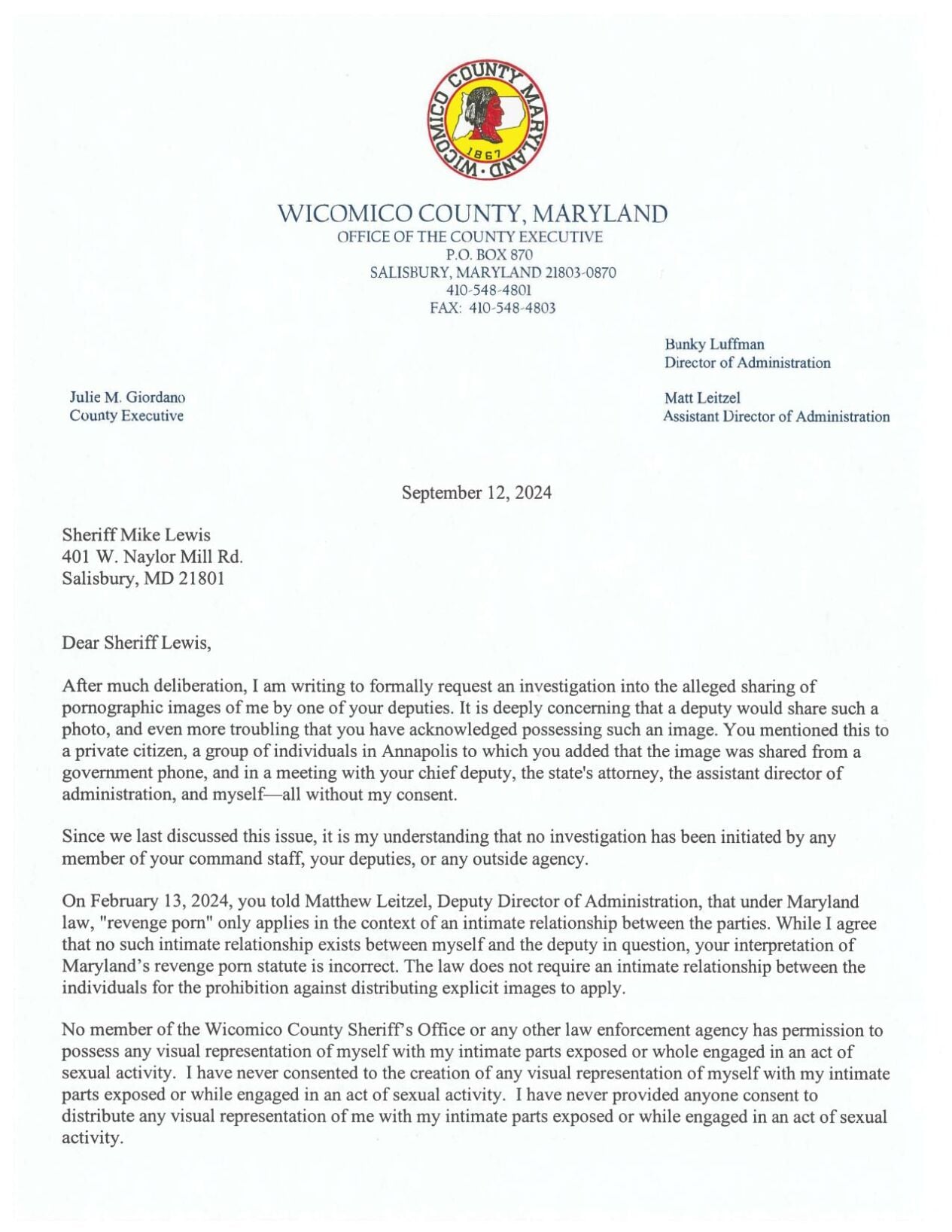 Julie Giordano Letter