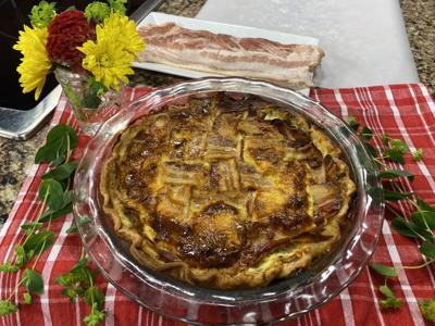 Breakfast Pie with Bacon Lattice