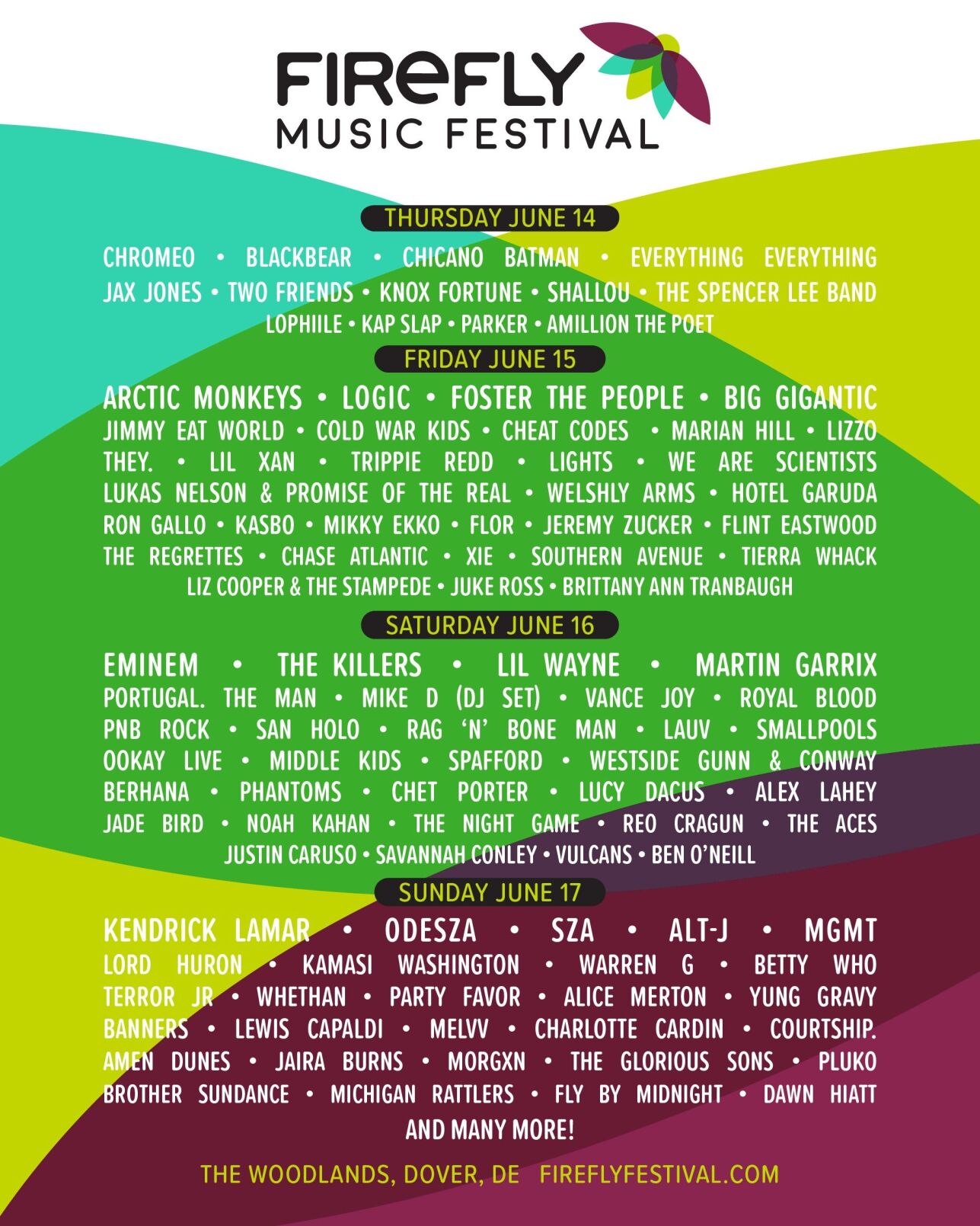 Firefly Announces Daily Lineups for 2018 Music Festival | Delaware