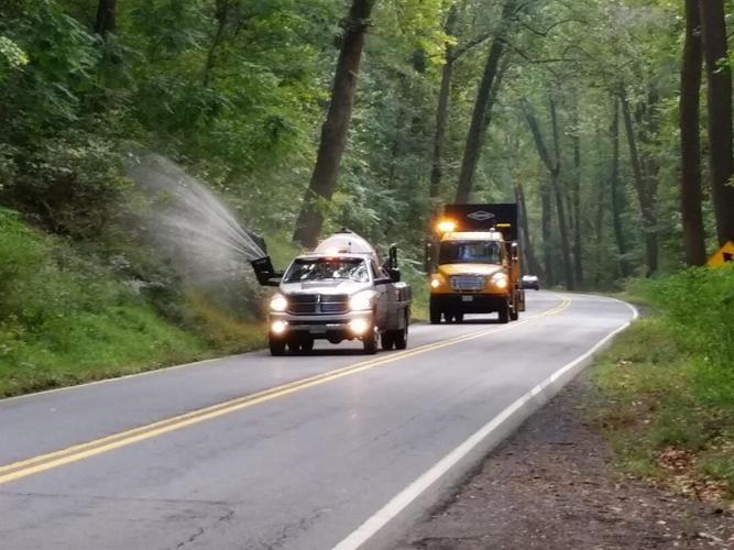 Maryland SHA Spraying Route 50 for Vegetation Control