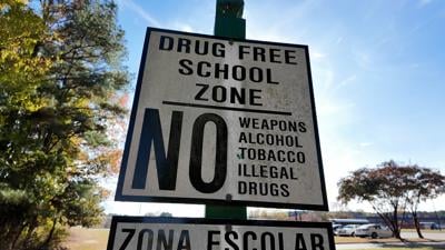 Drug Free School Zone Sign