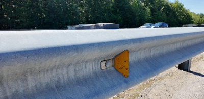 A guardrail along Route 1 in Kent County, Del.