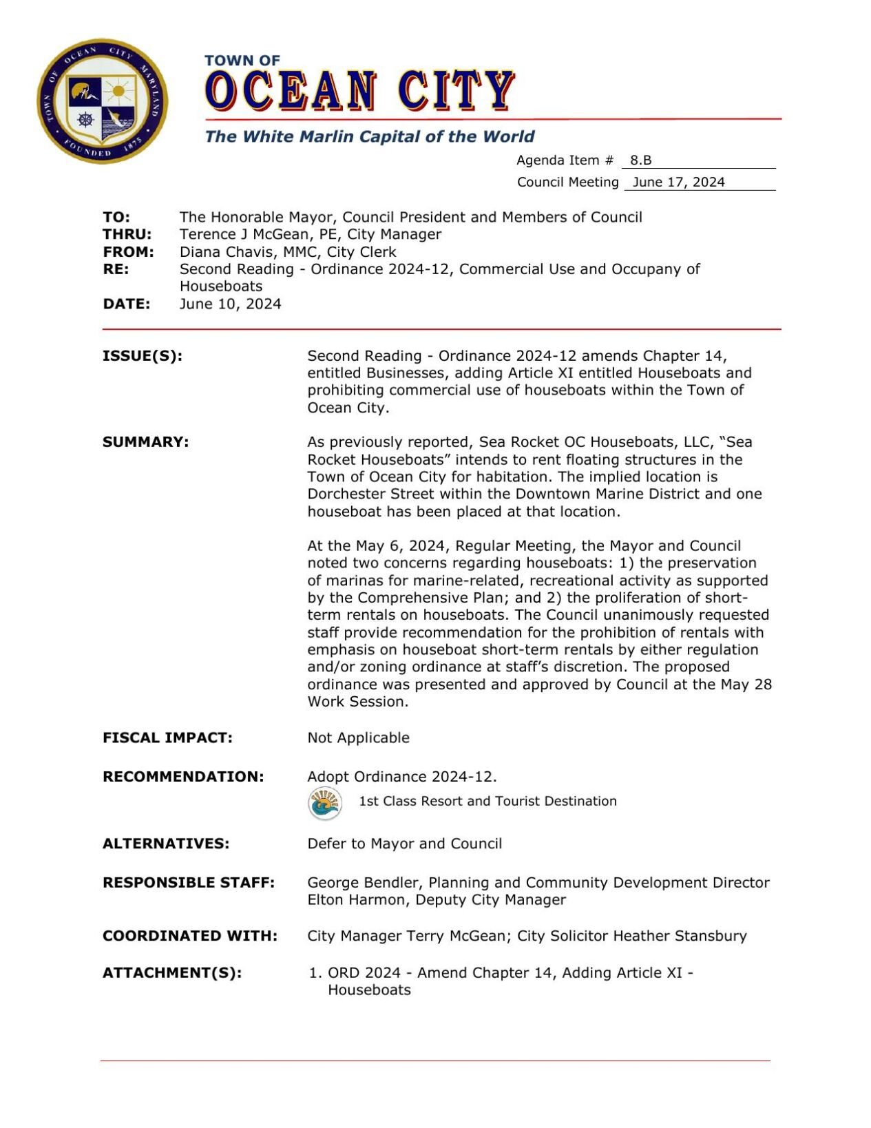 Ocean City Ordinance Summary