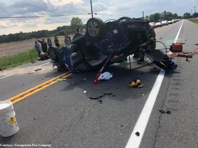 1 Injured in Georgetown Rollover 4-Car Crash