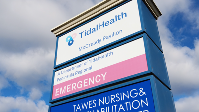 TidalHealth McCready Pavilion sign