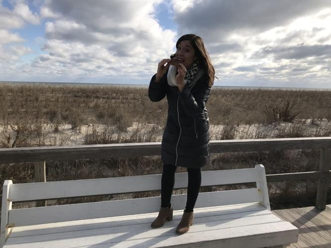 Katie Enjoying a Stroopwafel