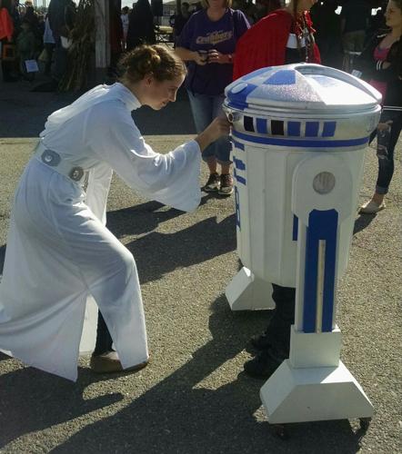 This is Princess Leia,Noel Atkins, & R2-D2, Benjamin Atkins, from Crisfield in the Kids day parade in Crisfield last Saturday Oct 24th.