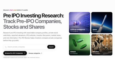 Pre-IPO Review Organizes Private-Company Research