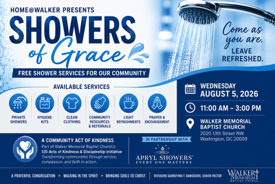 Home @ Walker Launches Free 'Showers of Grace'