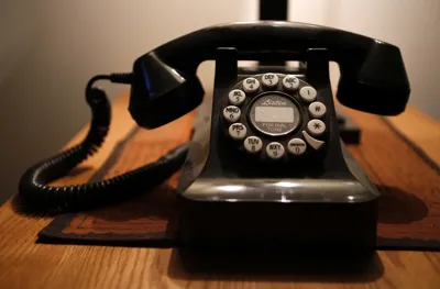 A push-button landline telephone in Whitefield, Maine.