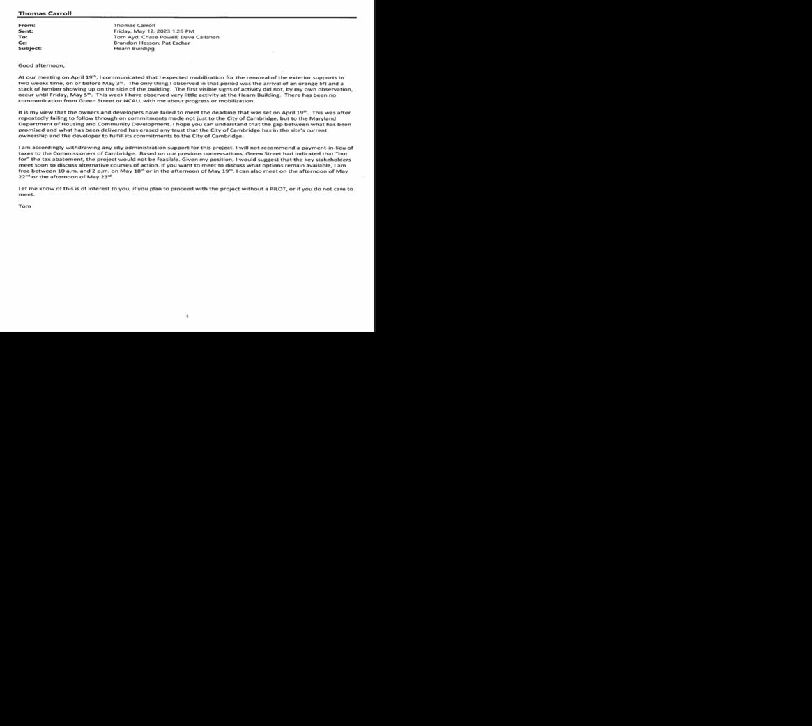 Cambridge City Manager's Letter