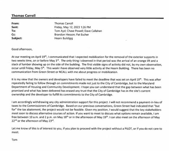 Cambridge City Manager's Letter