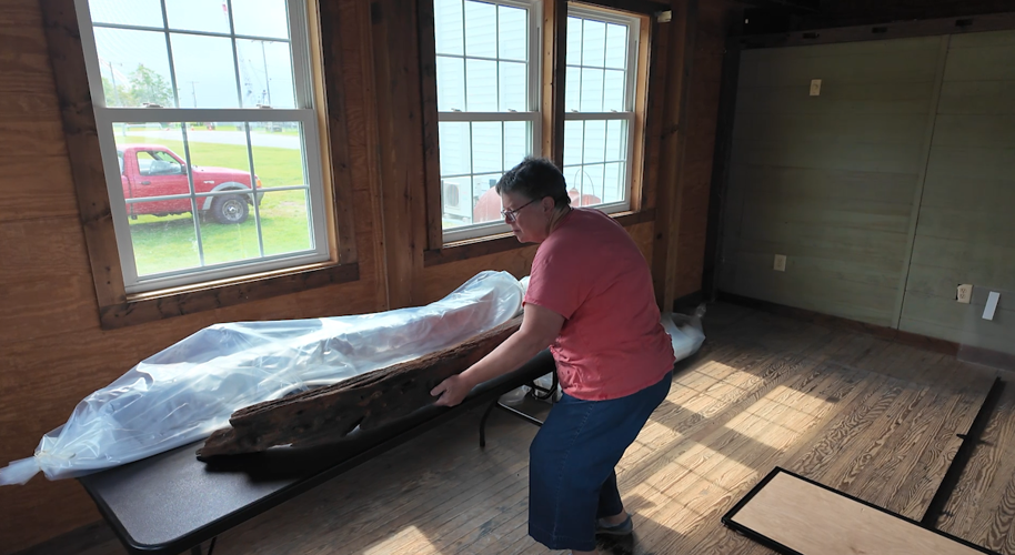 Pieces of a ship found in the Nanticoke River that are dated back to 1781.