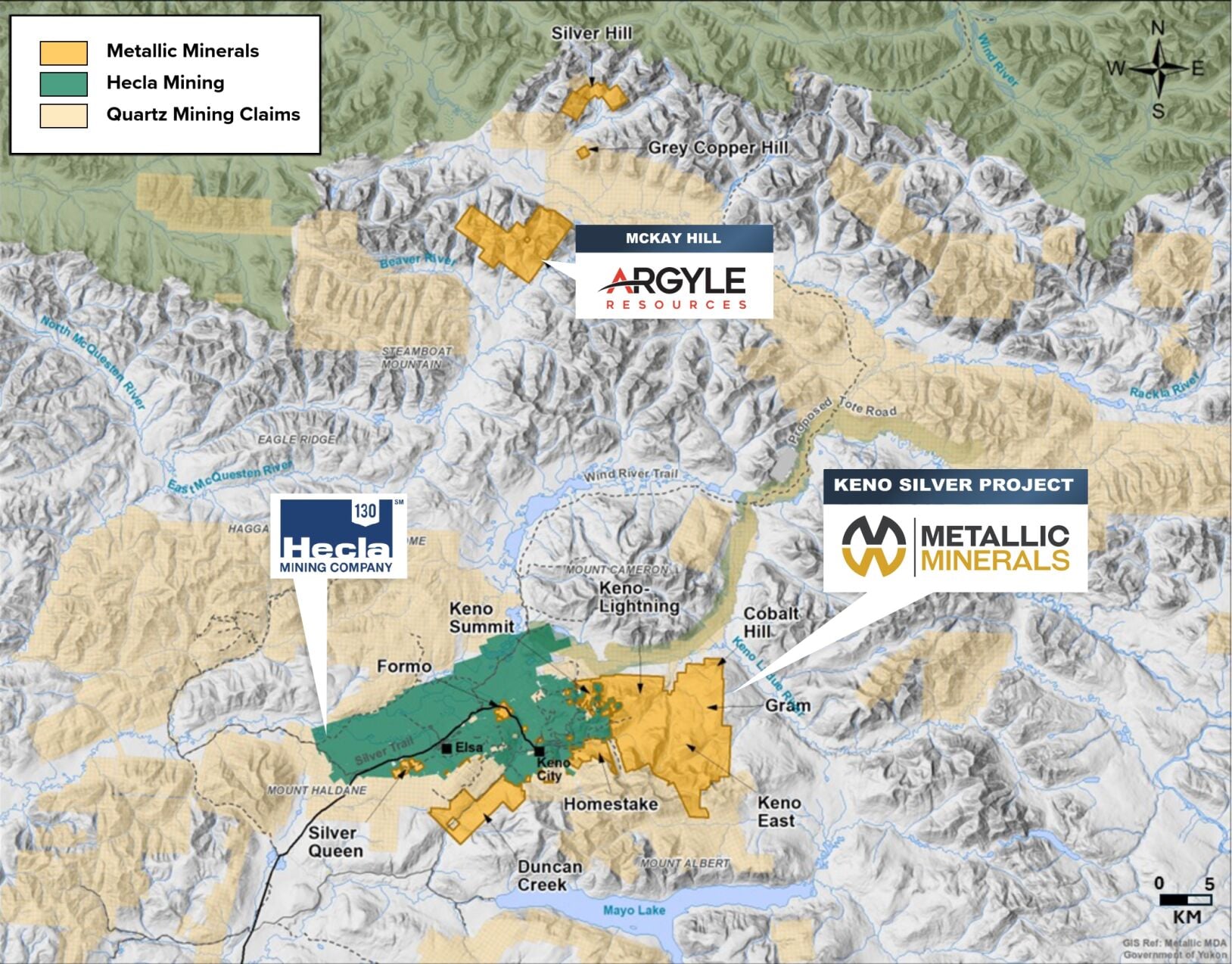 Metallic Minerals Announces Option Agreement with Argyle Resources on McKay Hill Property, Yukon