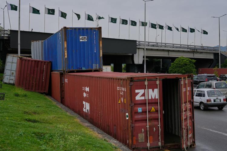 Pakistan Protests Containers