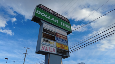 Nylon Capital Shopping Center Sign