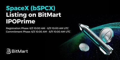 BitMart IPOPrime Draws 37,000+ Participants in SpaceX bSPCX Offering - Commitment Window Closes June 11
