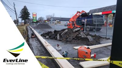 300 Feet of Concrete Curbs Rebuilt at Amherstview Commercial Site