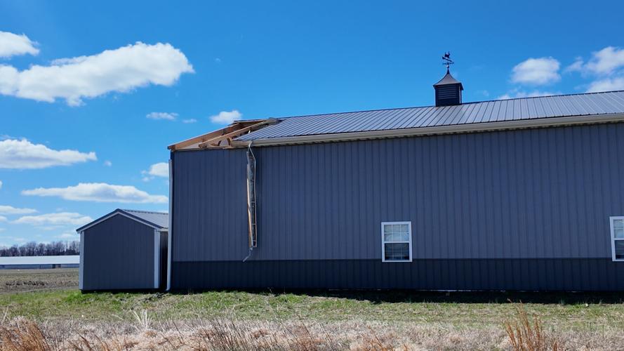 Barn with torn roof