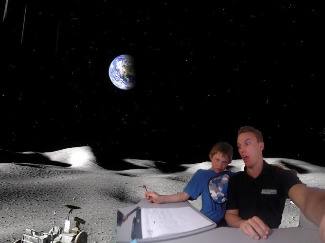Sean and Ethan on the Moon