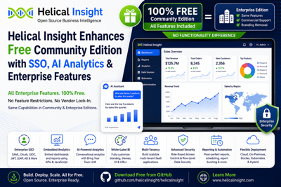 Helical Insight Launches a Free Open Source BI Tool with AI Analytics, SSO, Embedded Analytics, and Enterprise Features Included
