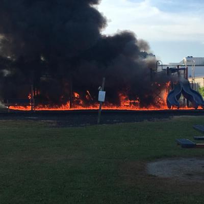 Greenwood Elementary School Playground Destroyed by Fire