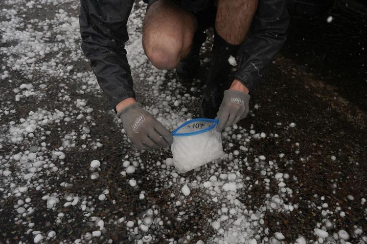 Climate Chasing Hail Collecting