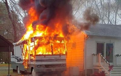 RV Destroyed, Home Damaged in Talbot County Fire