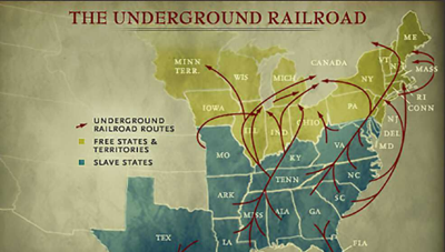 simple underground railroad map