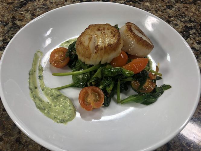 Scallops and Avocado Puree