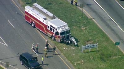 Tractor-trailer Collides With Fire Truck in Delmar