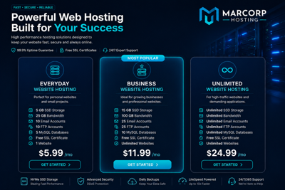 Marcorp Hosting Offers Shared, Dedicated, and WordPress Plans
