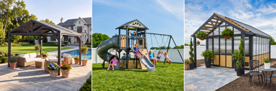 Backyard Discovery Expands Galvanized Steel Lineup Across Play, Patio and Garden with New Atlas Swing Sets, Ridgeline Louvered Pergolas and Larkspur Greenhouse