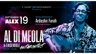 Al Di Meola Concert | Glendale Venue Hosts Guitarchitect Tour Sep 19, 2026