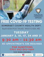 Free COVID-19 testing events in Somerset Co.