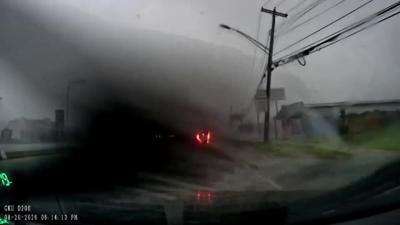 Dashcam through storm in Dover, DE