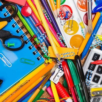 A collection of school supplies