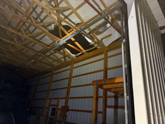 Hole in roof in Felton, DE.