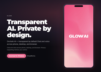Glow AI Launches Device Powered Personal AI Companion Built on Onchain Transparency and Human Sovereign AI