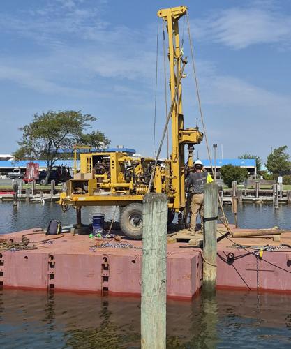 Construction begins in Somers Cove Marina in Crisfield.