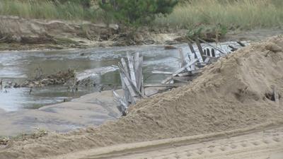 Waves from Hurricane Jose Breach Dune, Flood Route One