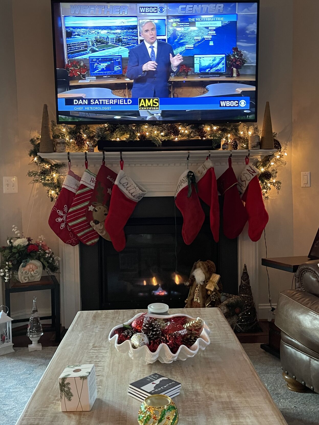 Ginny and Mike Palmer's holiday decorations in Long Neck, Del.