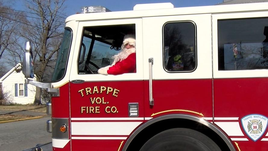 Santa in fire truck