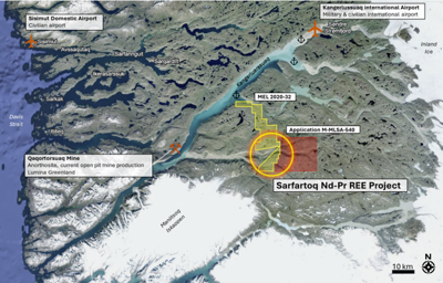 Greenland Mines More Than Doubles Control Position in the Sarfartoq Rare Earth Magnet District in West Greenland