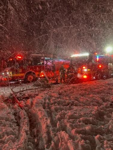 Salisbury fire during blizzard