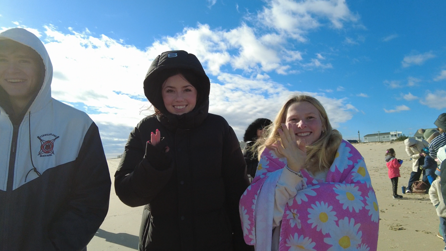 Bundled-up supporters