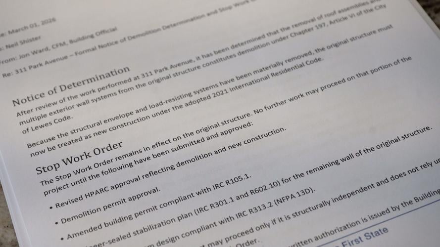 Stop-work order Lewes Park Avenue