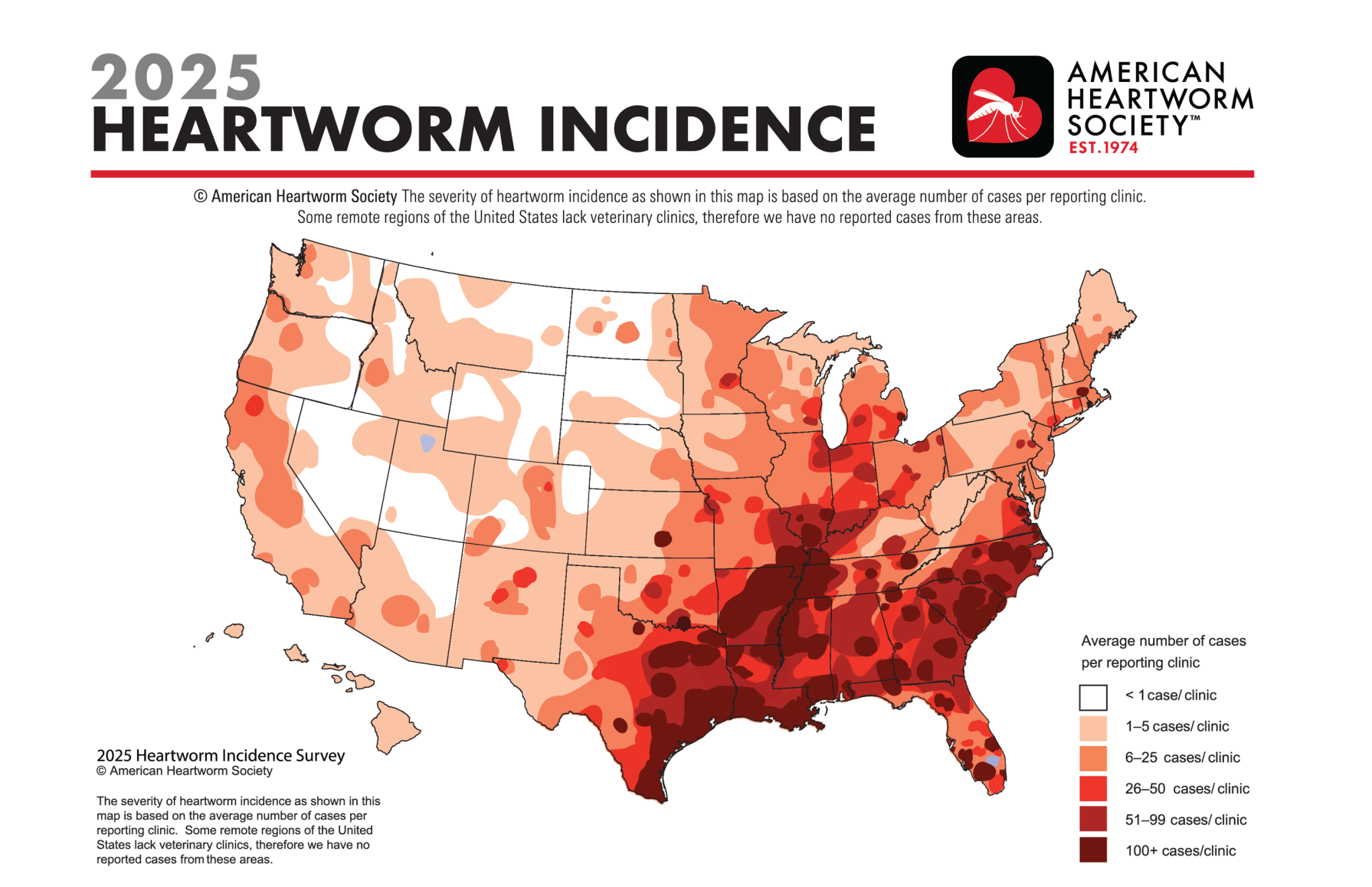 Heartworm Cases Persist Nationwide According to U.S. Heartworm Incidence Survey