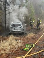 Blades Fire Crews Extinguish Burning Car